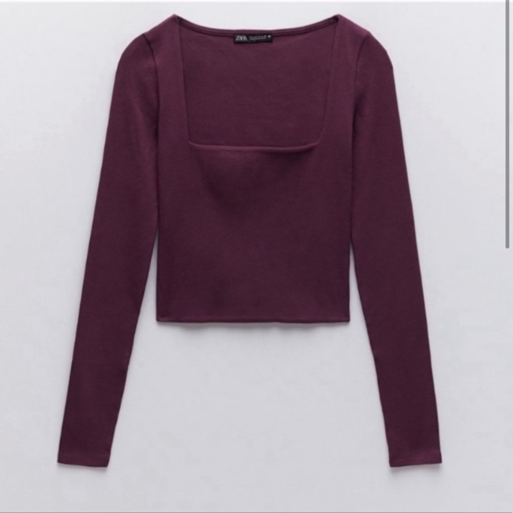 Zara Square Neck Knit Top